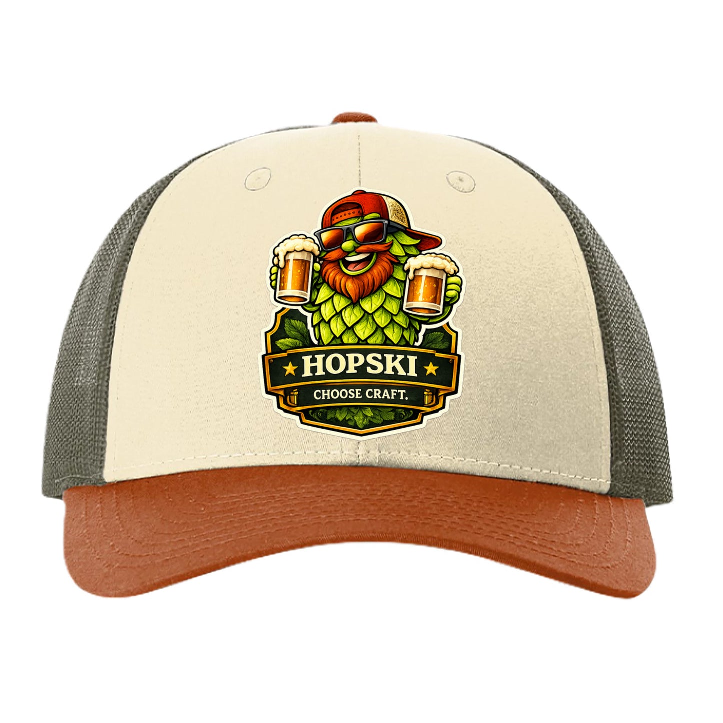 Cream/ Loden Green/ Dark Orange - FRONT